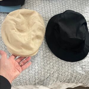 Beige and Black Hats